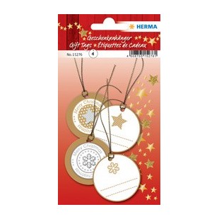 HERMA Etiquette pour cadeau de Noël 3D, rond, or