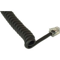 Câble spirale, InLine®, RJ10 mâle/mâle, max. 2m noir