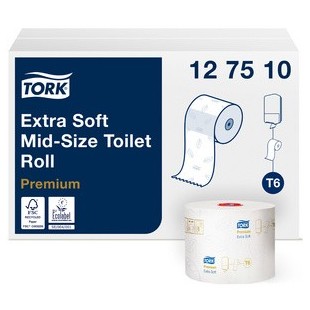 TORK Papier toilette rouleau Midi, 3 couches, 70 m, blanc