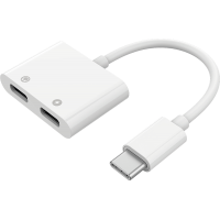 Adaptateur USB C vers USB C Audio USB C + Charge USB C Blanc Bigben