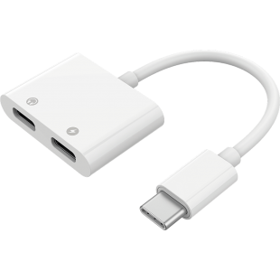Adaptateur USB C vers USB C Audio USB C + Charge USB C Blanc Bigben