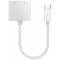 Adaptateur USB C vers USB C Audio USB C + Charge USB C Blanc Bigben
