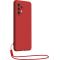 Coque Samsung G A13 4G Silicone + dragonne assortie Rouge Bigben