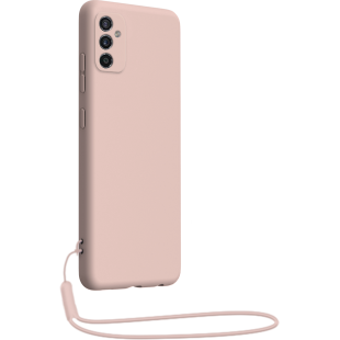 Coque Samsung G M52 5G Silicone + dragonne assortie Rose nude Bigben