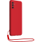 Coque Samsung G M52 5G Silicone + dragonne assortie Rouge Bigben
