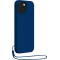 Coque iPhone 14 Silicone + dragonne assortie Bleu marine Bigben