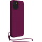 Coque iPhone 14 Plus Silicone + dragonne assortie Violet Bigben