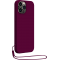 Coque iPhone 14 Pro Max Silicone + dragonne assortie Violet Bigben
