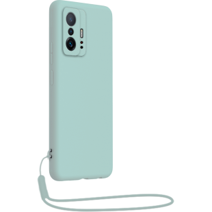 Coque Xiaomi 11T / 11T Pro Silicone + dragonne assortie Bleu ciel Bigben