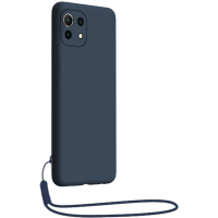 Coque Xiaomi Mi 11 5G Silicone + dragonne assortie Bleue Bigben