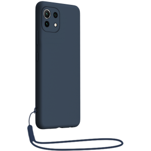 Coque Xiaomi Mi 11 5G Silicone + dragonne assortie Bleue Bigben