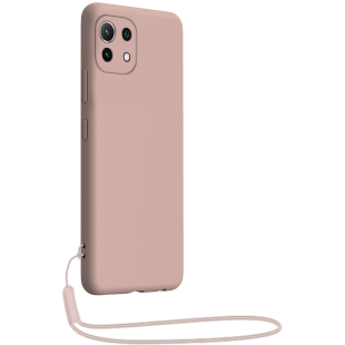 Coque Xiaomi Mi 11 5G Silicone + dragonne assortie Rose nude Bigben