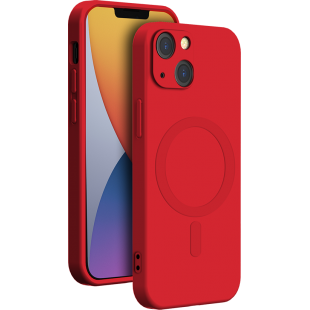 Coque Apple iPhone 14 Compatible MagSafe Silicone Rouge Bigben