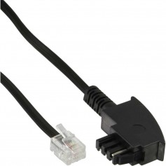 Câble TAE-F, InLine®, 6 broches/4 fils, pour importation, TAE-F mâle à RJ11 mâle, 3m
