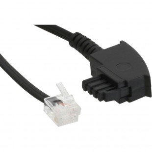 Câble TAE-F pour filtre DSL, InLine®, prise TAE-F à prise Western 6/2 DEC, 10m