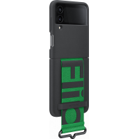 Coque Samsung G Z Flip 4 Silicone avec lanière Noire Samsung