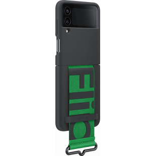 Coque Samsung G Z Flip 4 Silicone avec lanière Noire Samsung