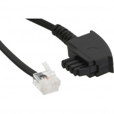 Câble TAE-F pour filtre DSL, InLine®, prise TAE-F à prise Western 6/2 DEC, 0,5m