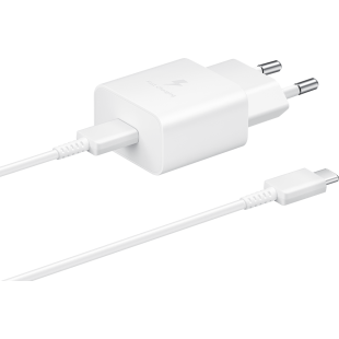 Chargeur maison 15W Power Delivery + Câble USB C/USB C Blanc Samsung