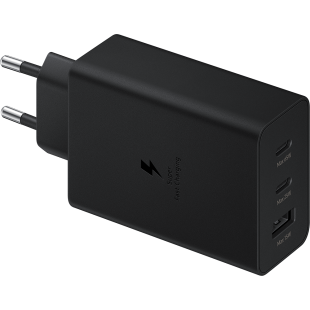 Triple Chargeur maison USB A+C+C PD 65W (35W+25W+5W) Power Delivery Noir Samsung