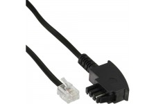 Câble TAE-F, InLine®, pour Telekom / Siemens, TAE-F vers RJ11 6P4C, 1 m