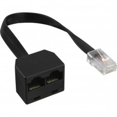 Distributeur ISDN 1x RJ45 mâle à 2x RJ45 fem. sans résistance de pull-up, 15cm