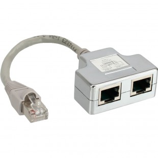 Reproductrice port ISDN, InLine®, 1x RJ45 mâle à 2x RJ45 Bu, avec câble