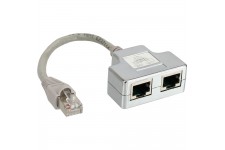 Reproductrice port ISDN, InLine®, 1x RJ45 mâle à 2x RJ45 Bu, avec câble