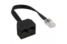 Séparateur ISDN InLine® 1x RJ45 mâle à 2x RJ45 femelle, 8P4C avec câble de 15 cm, sans résistances