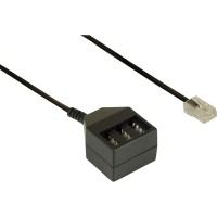 Adaptateur câble TAE, InLine®, RJ45 mâle sur prise TAE N/F/N, 20cm