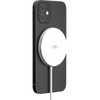 Chargeur induction Fonction Stand Compatible MagSafe 15W Garanti à vie Blanc avec chargeur Force Power