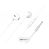 Ecouteurs Jack 3.5mm Garanti à vie 100% Plastique recyclé Blanc Force Play