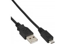 Câble Micro USB 2.0, InLine®, prise USB-A à prise Micro-B, 0,5m