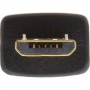 Câble plat InLine® Micro USB 2.0 USB A à Micro-B noir / or 0,5 m