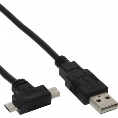 Câble InLine® USB 2.0 de type A mâle à Micro-B USB et mini-USB mâle 5 broches 1.8m