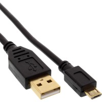Câble InLine® Micro USB 2.0 USB Type A mâle à Micro-B mâle noir 1,5m