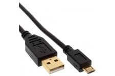 Câble InLine® Micro USB 2.0 USB Type A mâle à Micro-B mâle noir 2m