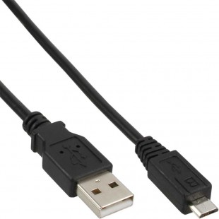Câble InLine® Micro USB 2.0 USB Type A à Micro-B mâle noir 3m