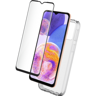 Pack Samsung G A23 5G Coque Transparente + Verre trempé Bigben