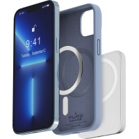 Coque iPhone 14 Plus Silicone Icon Compatible MagSafe Bleue Puro