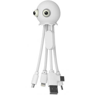 Câble Jelly Biodégradable USB A/micro USB & USB C & Lightning 0,1m Blanc Xoopar