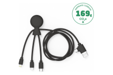 Câble Mr BIO USB A+C/micro USB & USB C & Lightning 1m Blanc Xoopar