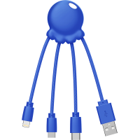 Câble Octopus Biodégradable USB A/micro USB & USB C & Lightning 1m Bleu Xoopar