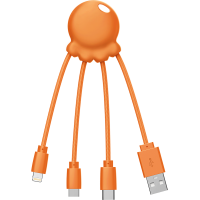 Câble Octopus Biodégradable USB A/micro USB & USB C & Lightning 1m Orange Xoopar