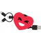 Câble SUZY rétractable USB A/micro USB & USB C & Lightning 1m Coeur Yello Koko