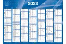 QUO VADIS Calendrier de banque bleu 2023, 550 x 405 mm