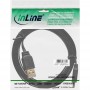 Câble plat InLine® USB 2.0 USB A mâle vers Mini-B 5 broches noir / or 5m