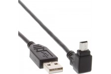 InLine® USB Type A mâle à Mini 5 broches mâle coudé à 90 ° noir 0.5m