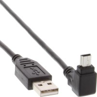 InLine® USB Type A mâle à Mini 5 broches mâle coudé à 90 ° noir 1m