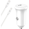 Chargeur voiture 30W Power Delivery + Câble USB C/Lightning Blanc - 100% Plastique recyclé Bigben